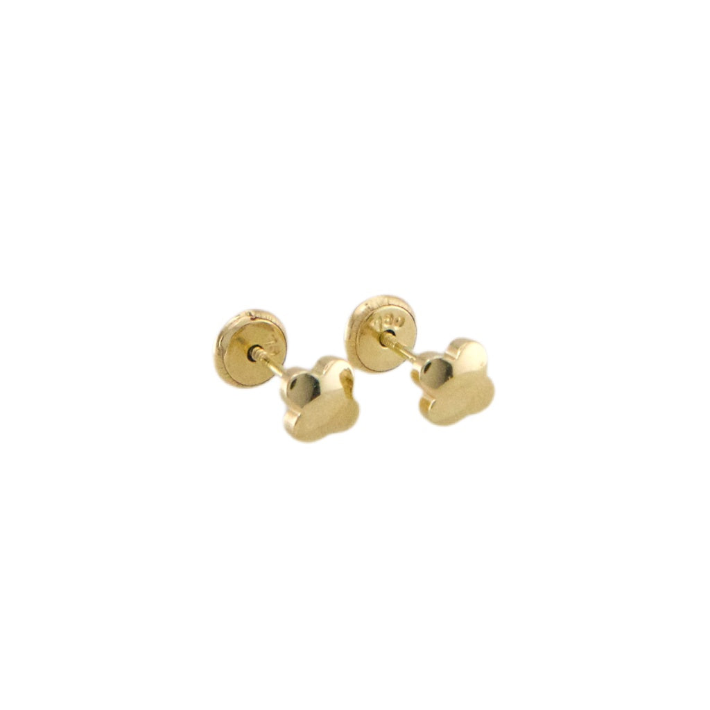 Gold Trevol Stud Earrings