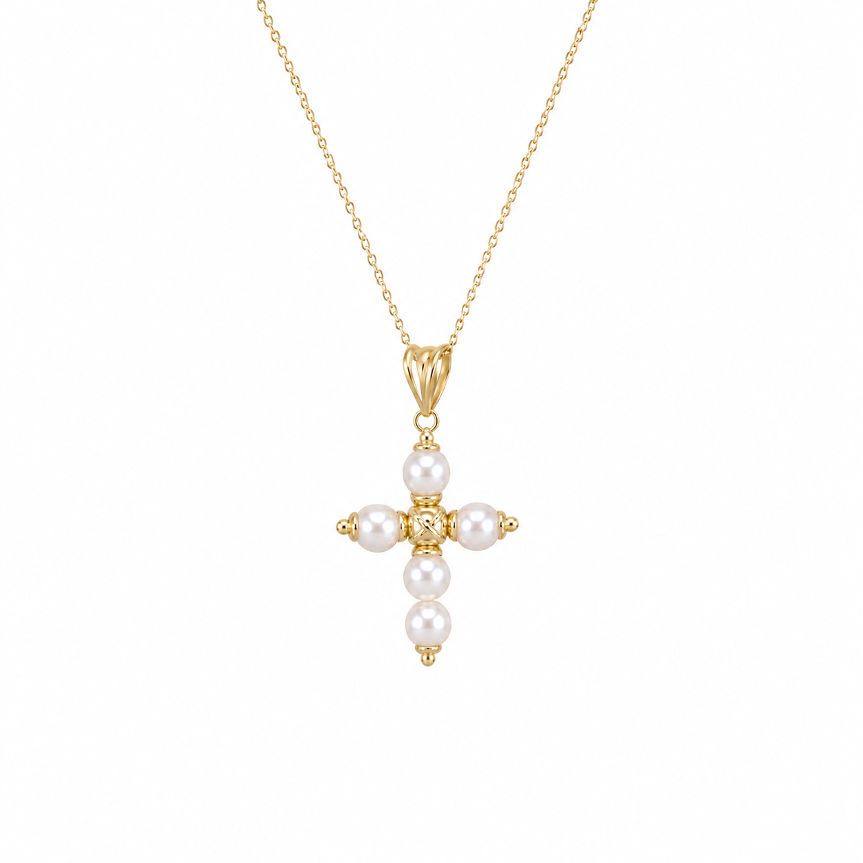 Pearl Cross Pendant Necklace