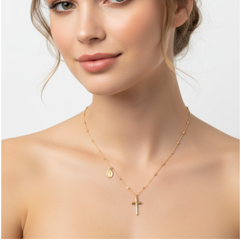 Cross & Balls Necklace