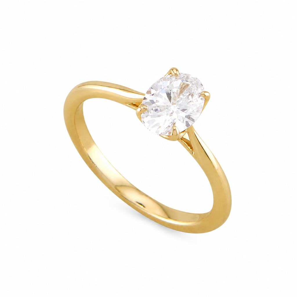 Oval Diamond Solitaire Ring