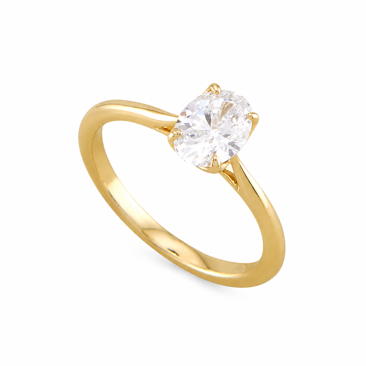 Oval Diamond Solitaire Ring