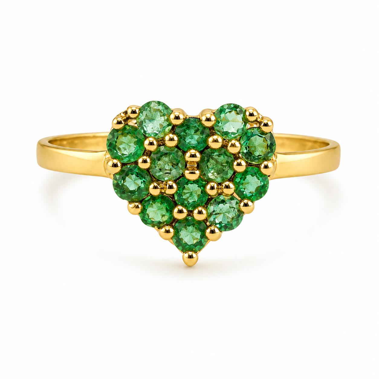 Heart Genuine Emerald Ring
