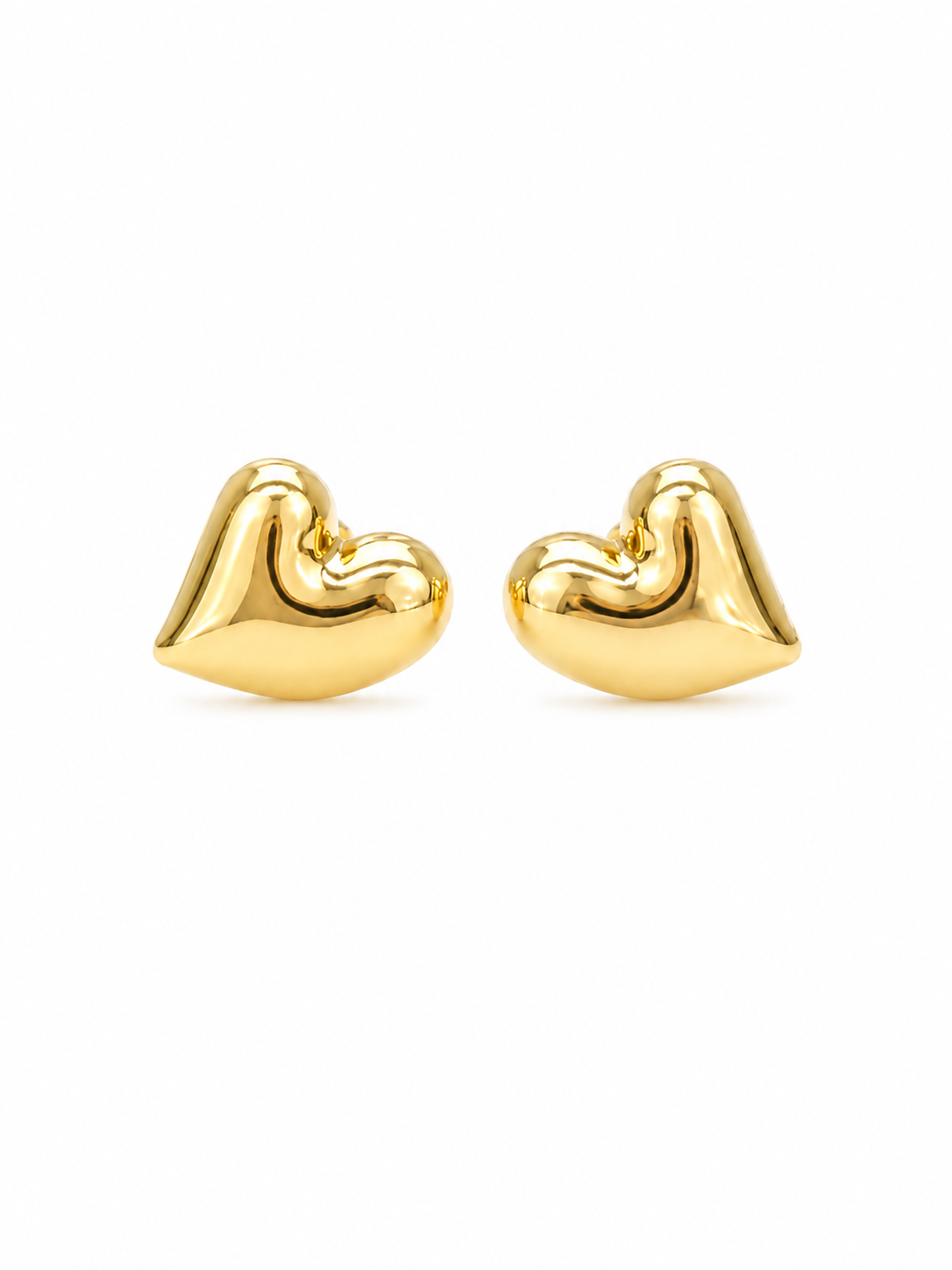 Curved Heart Stud Earrings