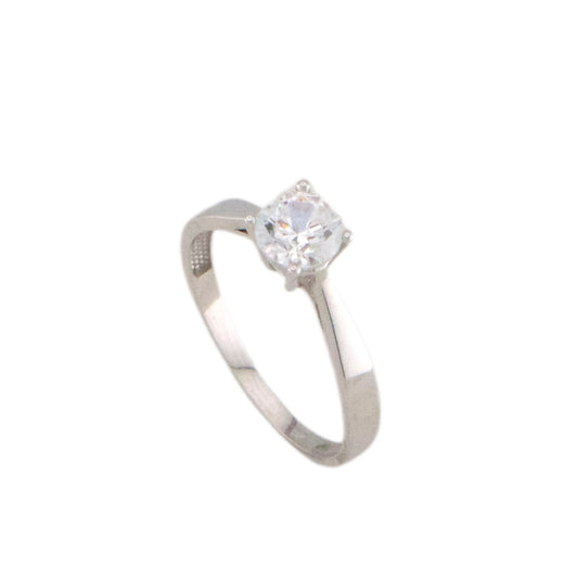 Solitaire White Ring