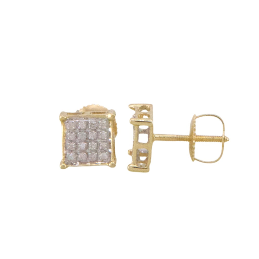 Square Diamond Stud Earrings