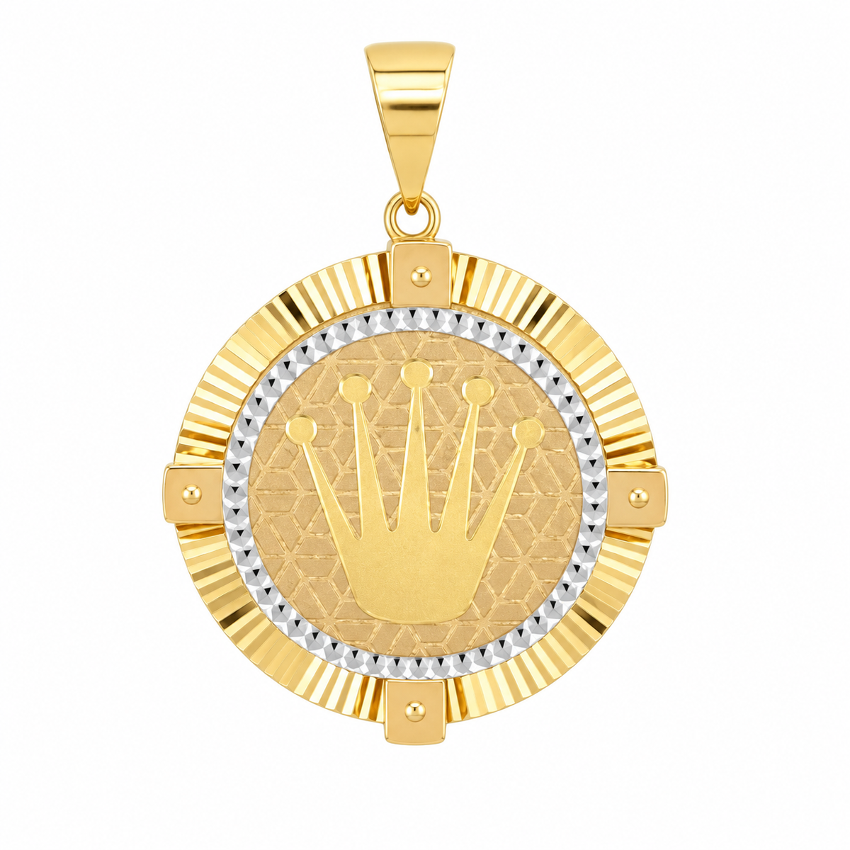 Crown Rx Pendant 18K Italian Gold Size 32mm x 23mm Weight 2.5G