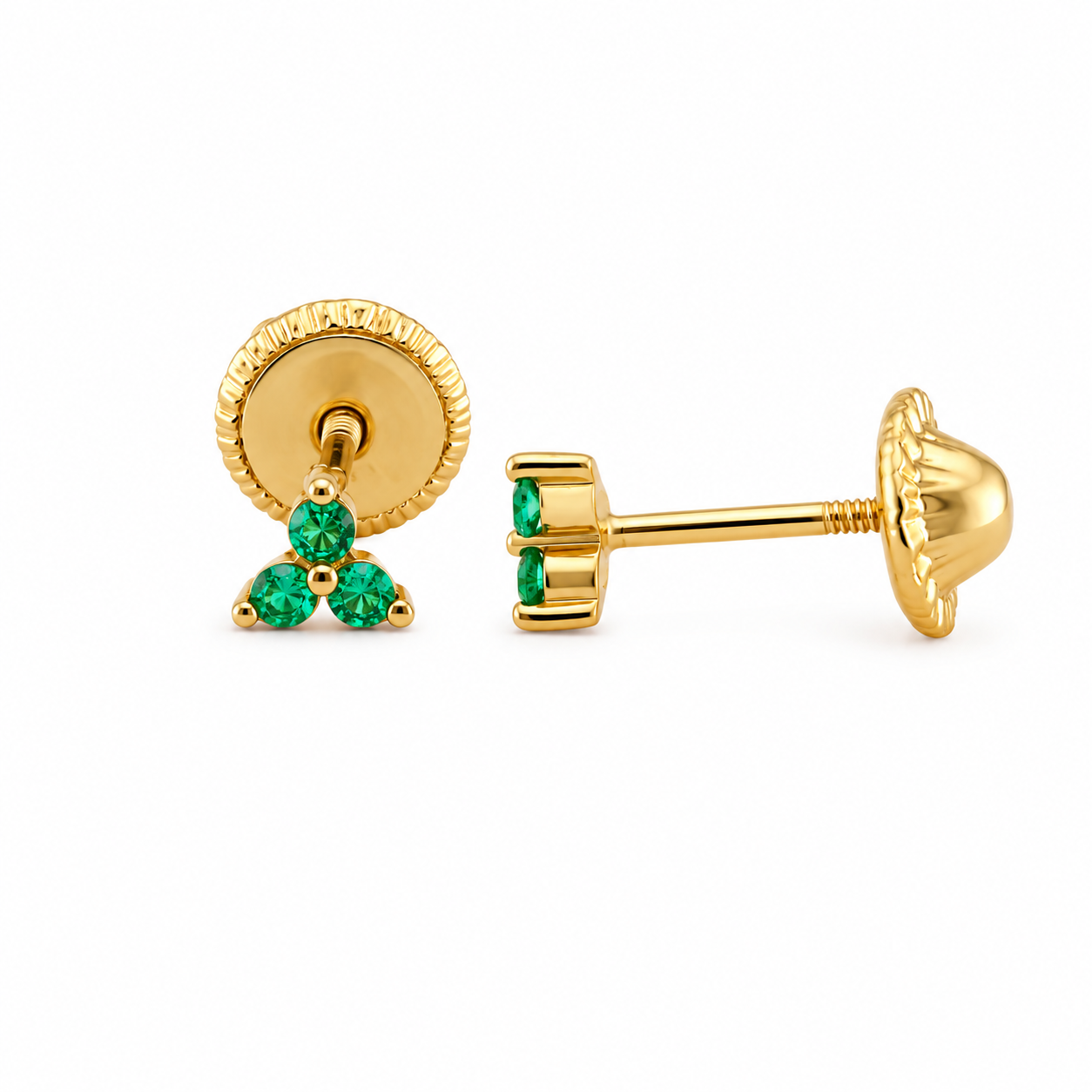 Emerald Triangle Stud Earrings