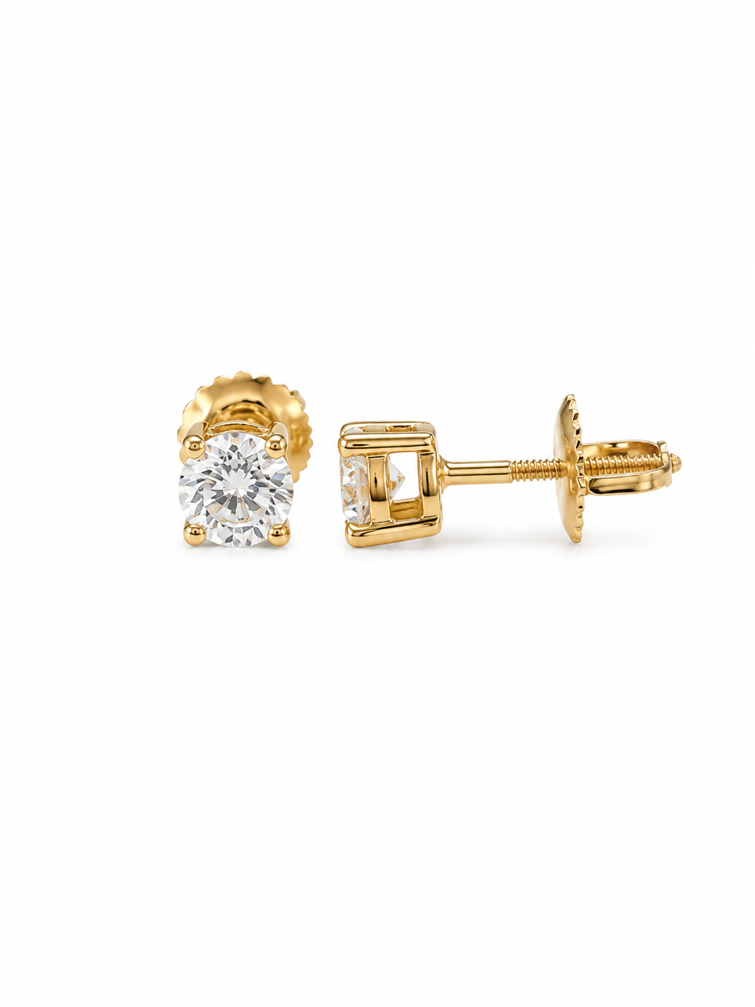 Round  Diamond Stud Earrings