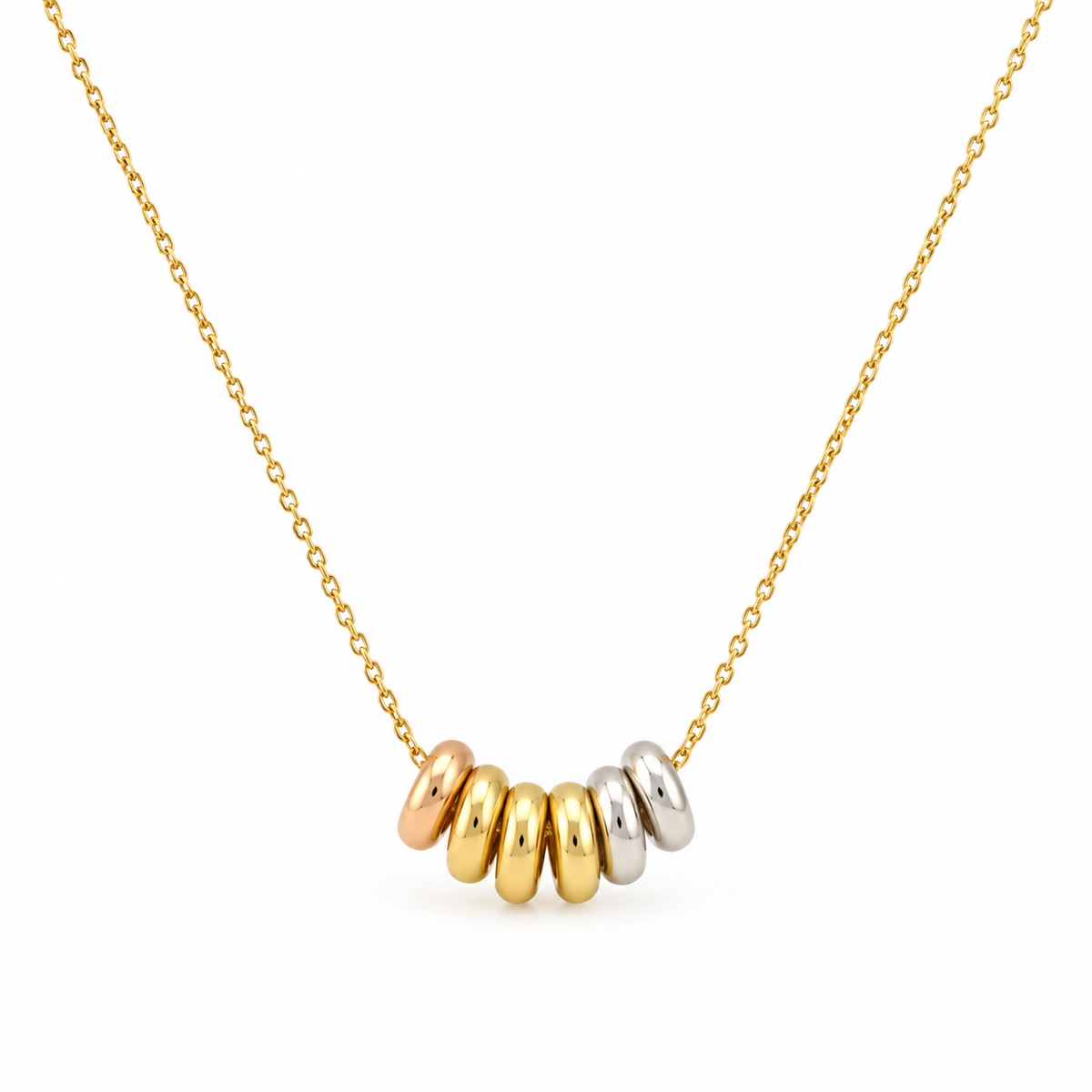 Three Colors Donuts Necklace
