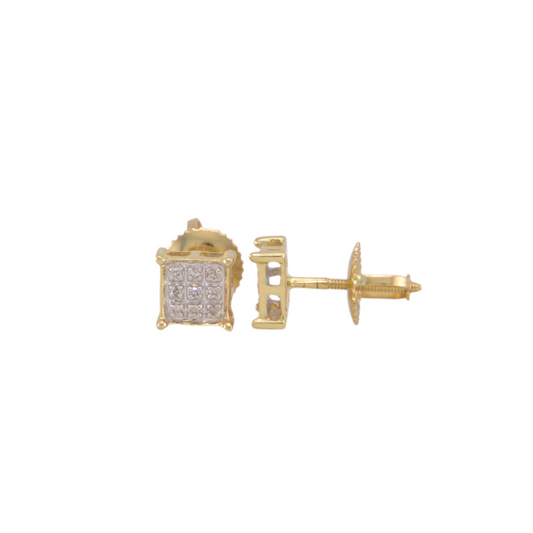 Square Diamond Stud Earrings