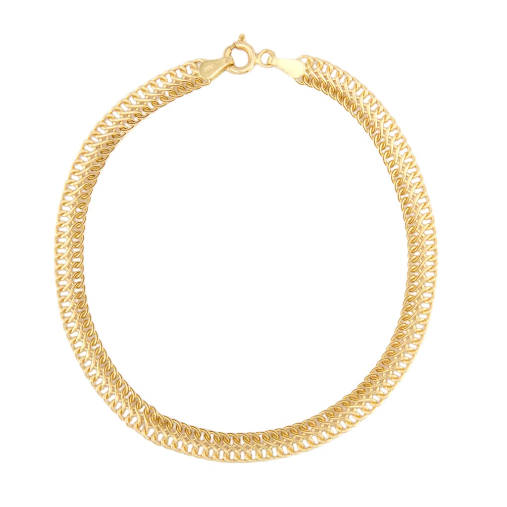 Women's Bracelets Men's Jewelry Infinity Link Bracelet 18K Italian Gold Size 7.5 in x 4 mm Weight 2G