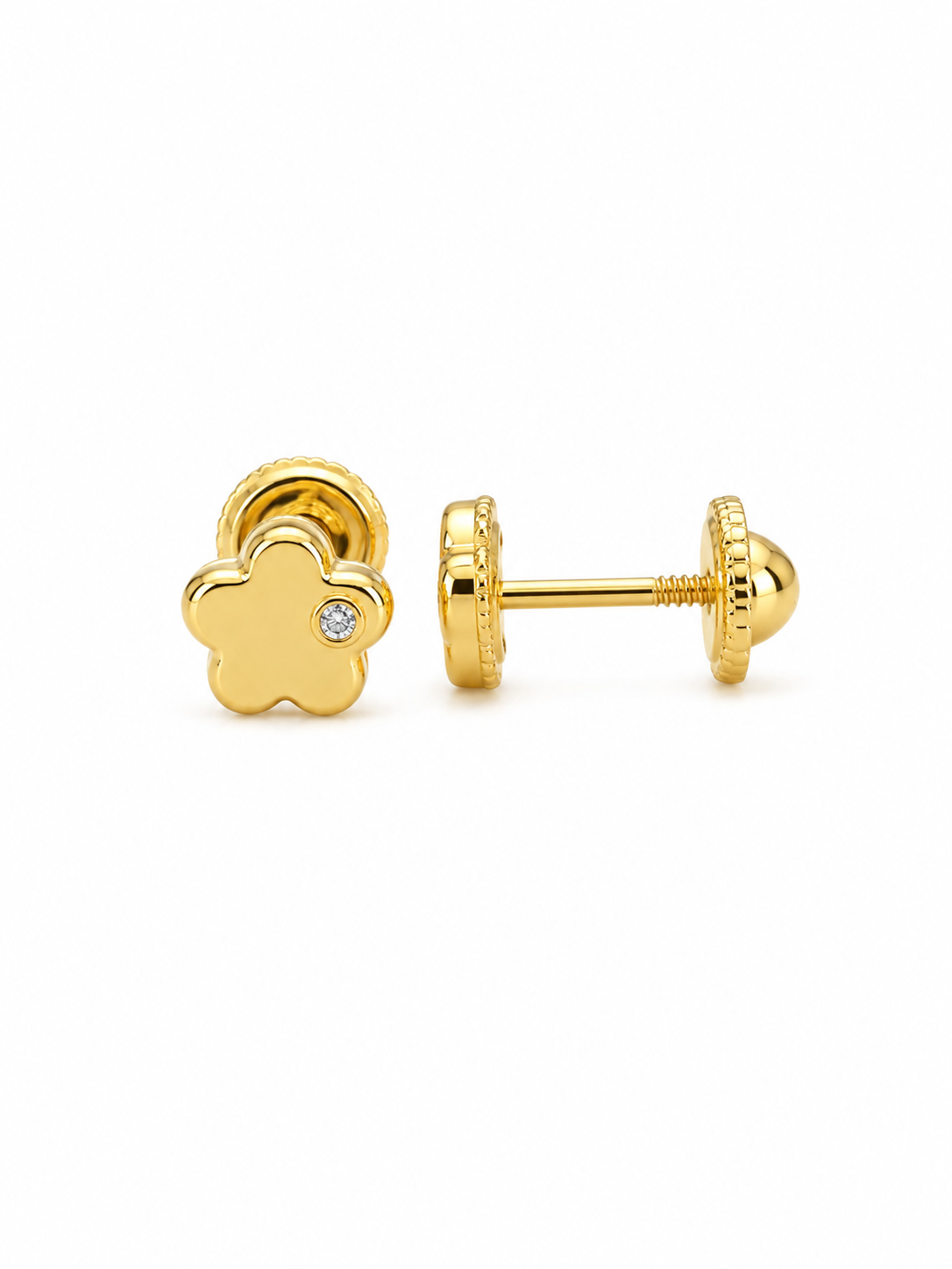 Diamond Flower Stud Earrings
