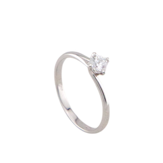 Solitaire White Gold Ring