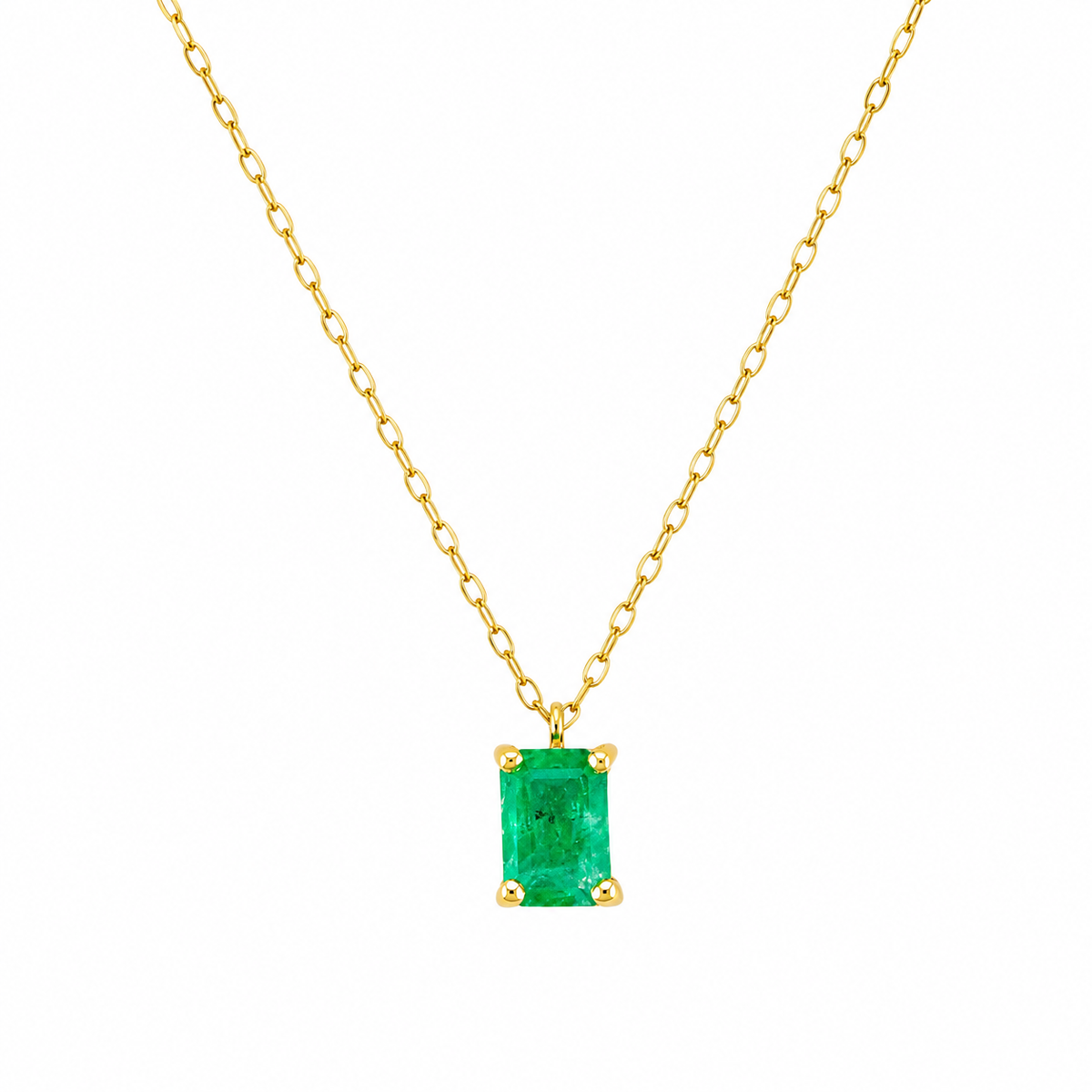 Genuine Emerald Stone Necklace