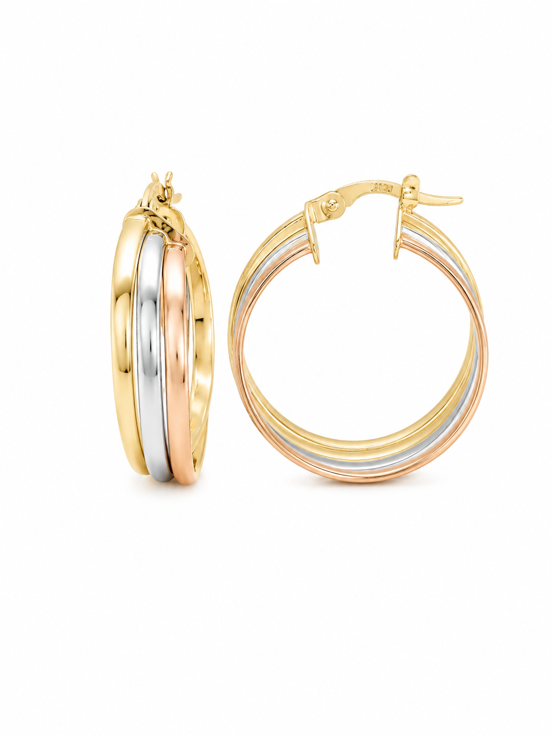 Three Colors Twisted Hoops Earrings