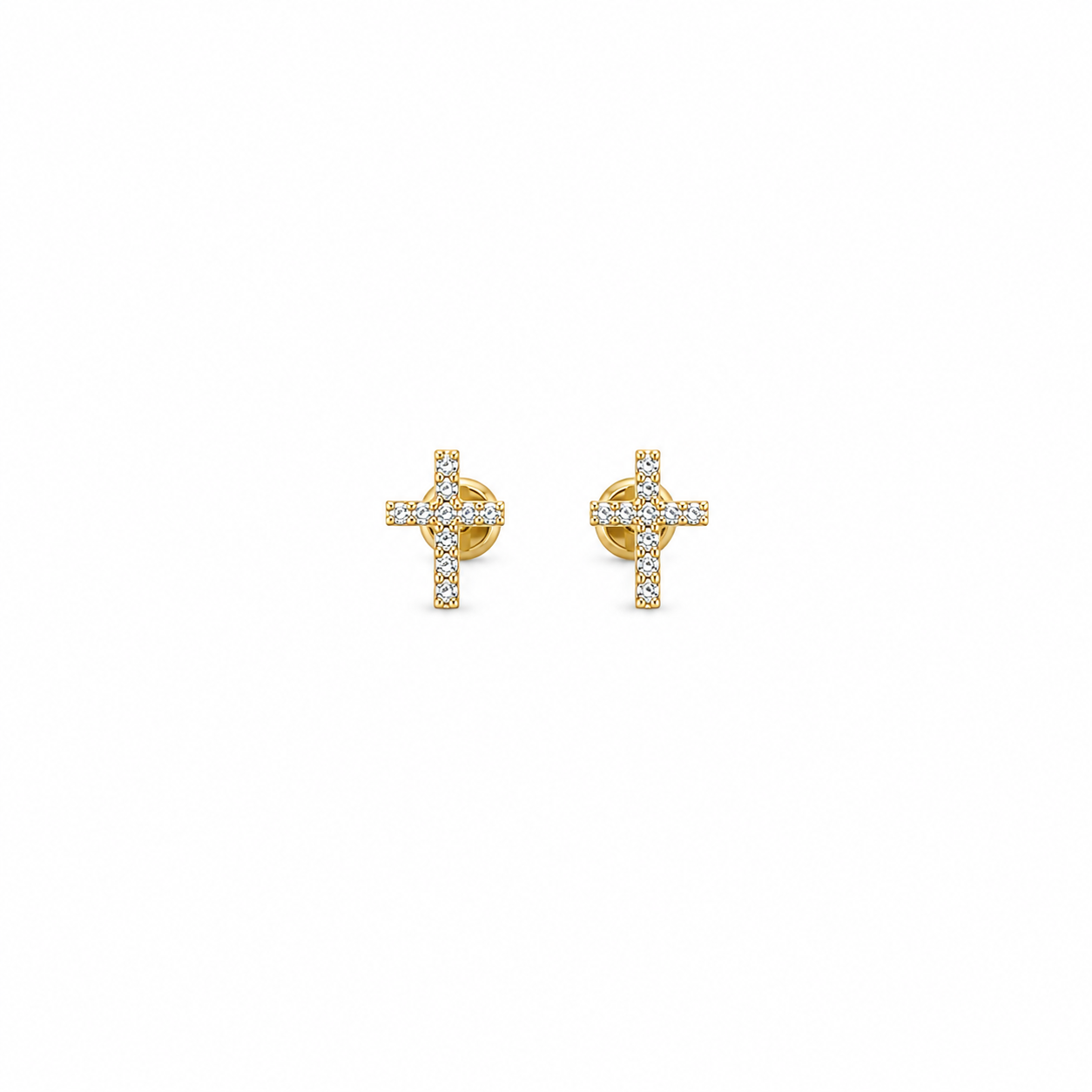 Zirconia Cross Stud Earrings