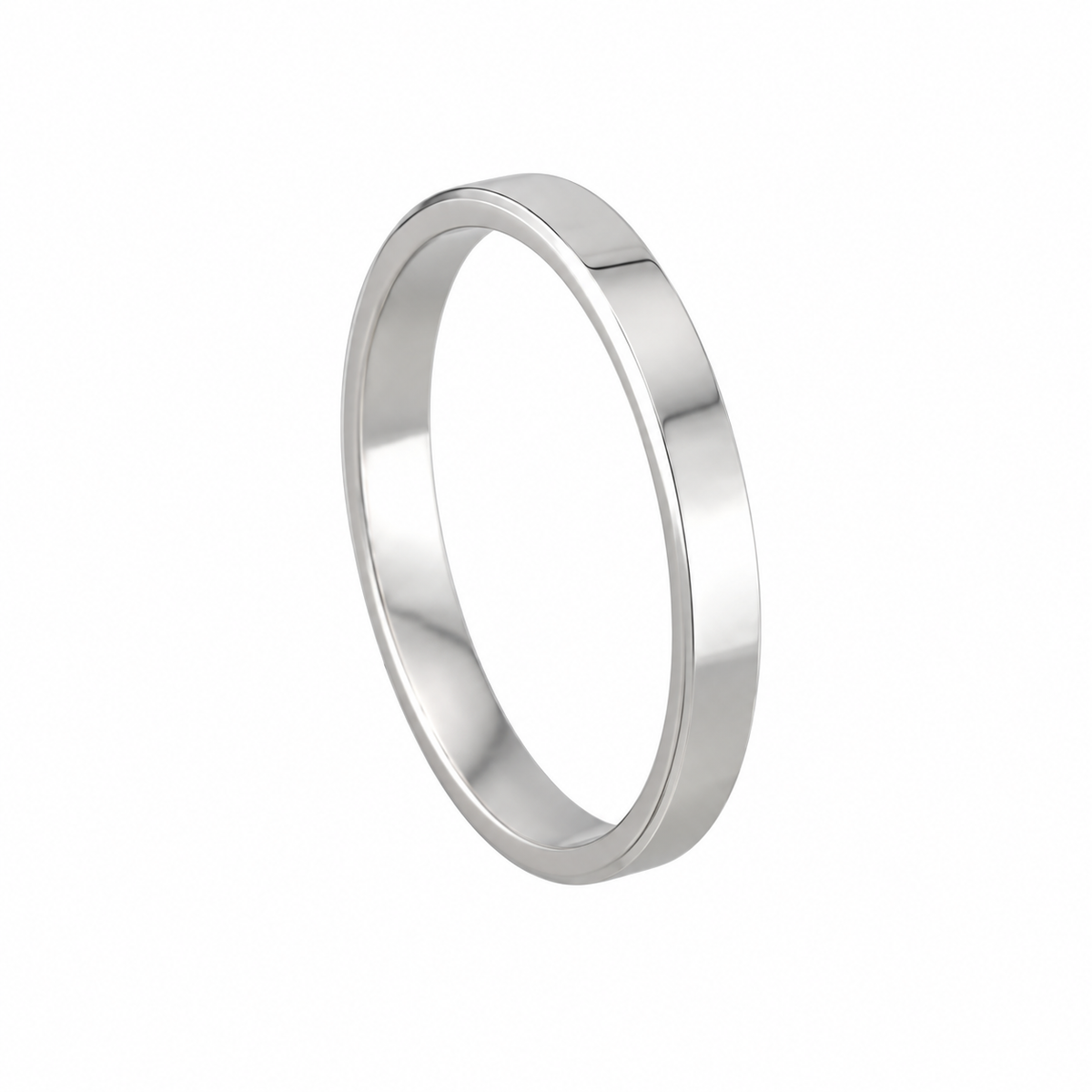 White Wedding Band 14k