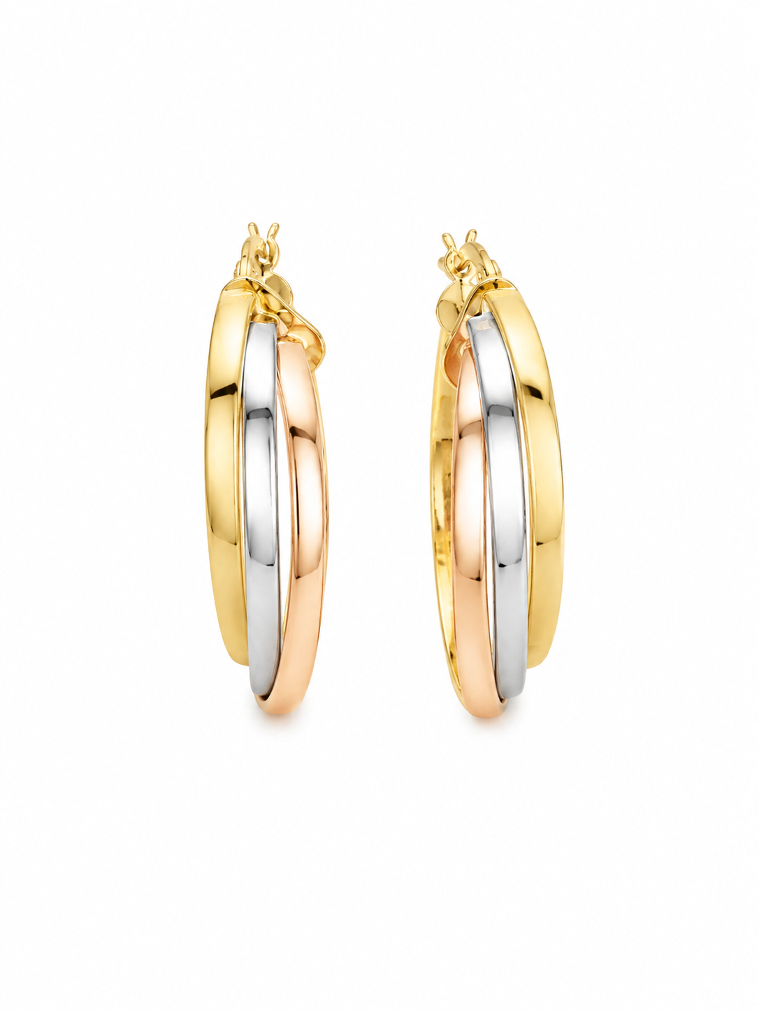 Three Colors Twisted Hoops Earrings
