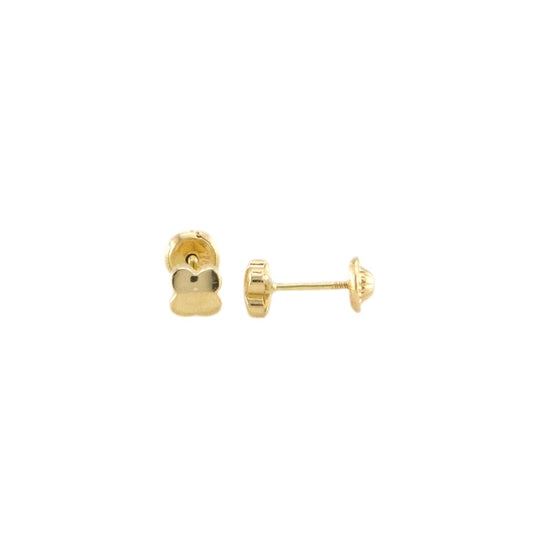 Gold Trevol Stud Earrings