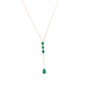 Emerald Necklace 18K Size 16/18 in Adjustable Weight P376