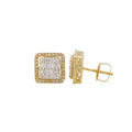Square Diamond Stud Earrings