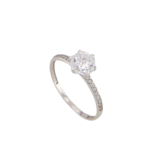 Solitaire White Ring