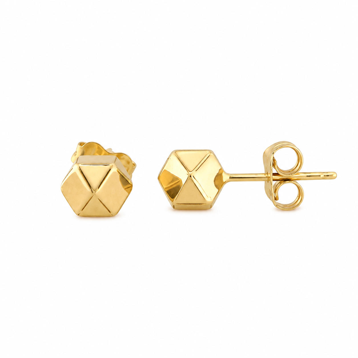 Hexagonal Stud Earrings