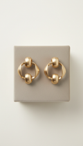 Oversized Geometric Hoop Earrings Soft Gold