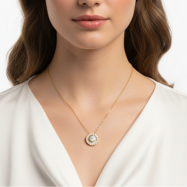 Diamond Halo Necklace
