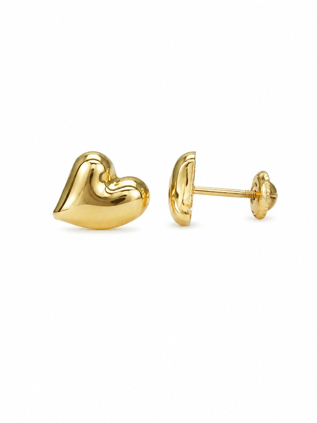 Curved Heart Stud Earrings