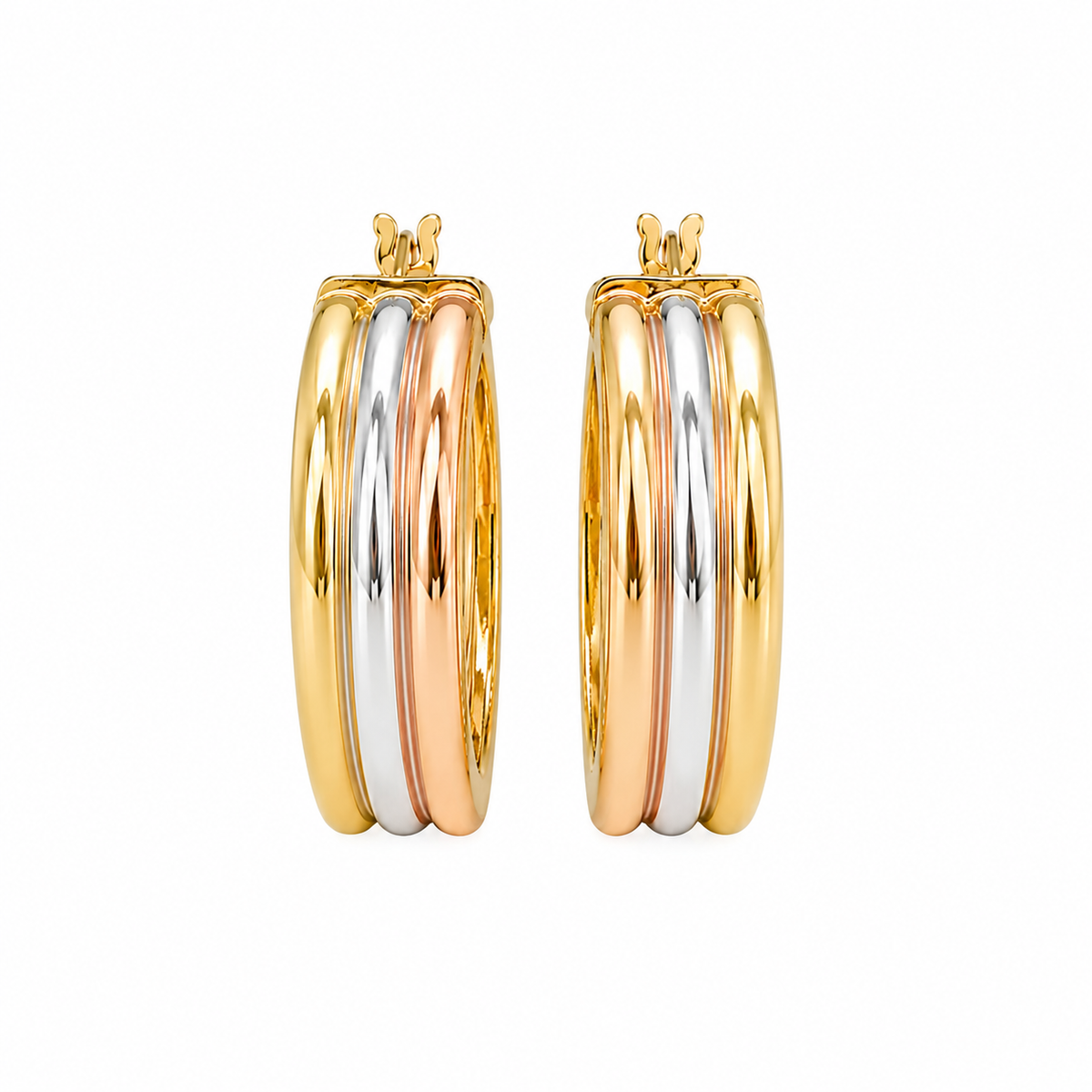 Three Colors Hoops Earrings