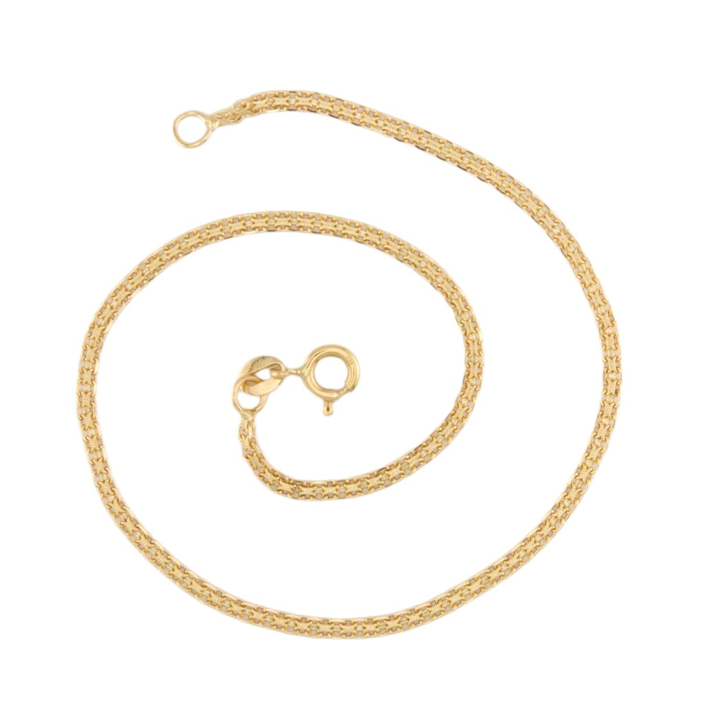 Bismark Link Ankle 18K Italian Gold Size 9.5in x 2.7mm Weight 2.6G