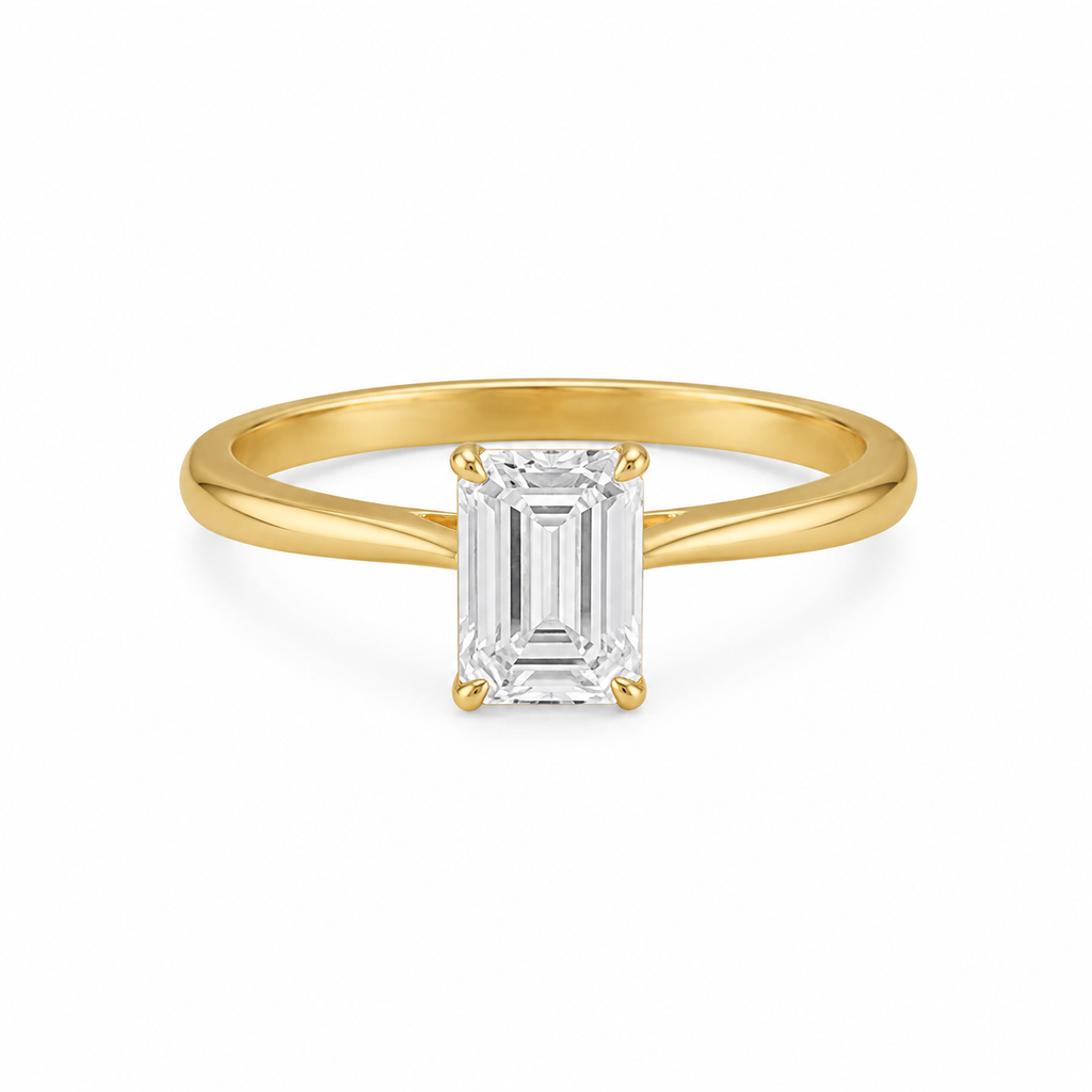 Emerald Cut Diamond Solitaire Ring