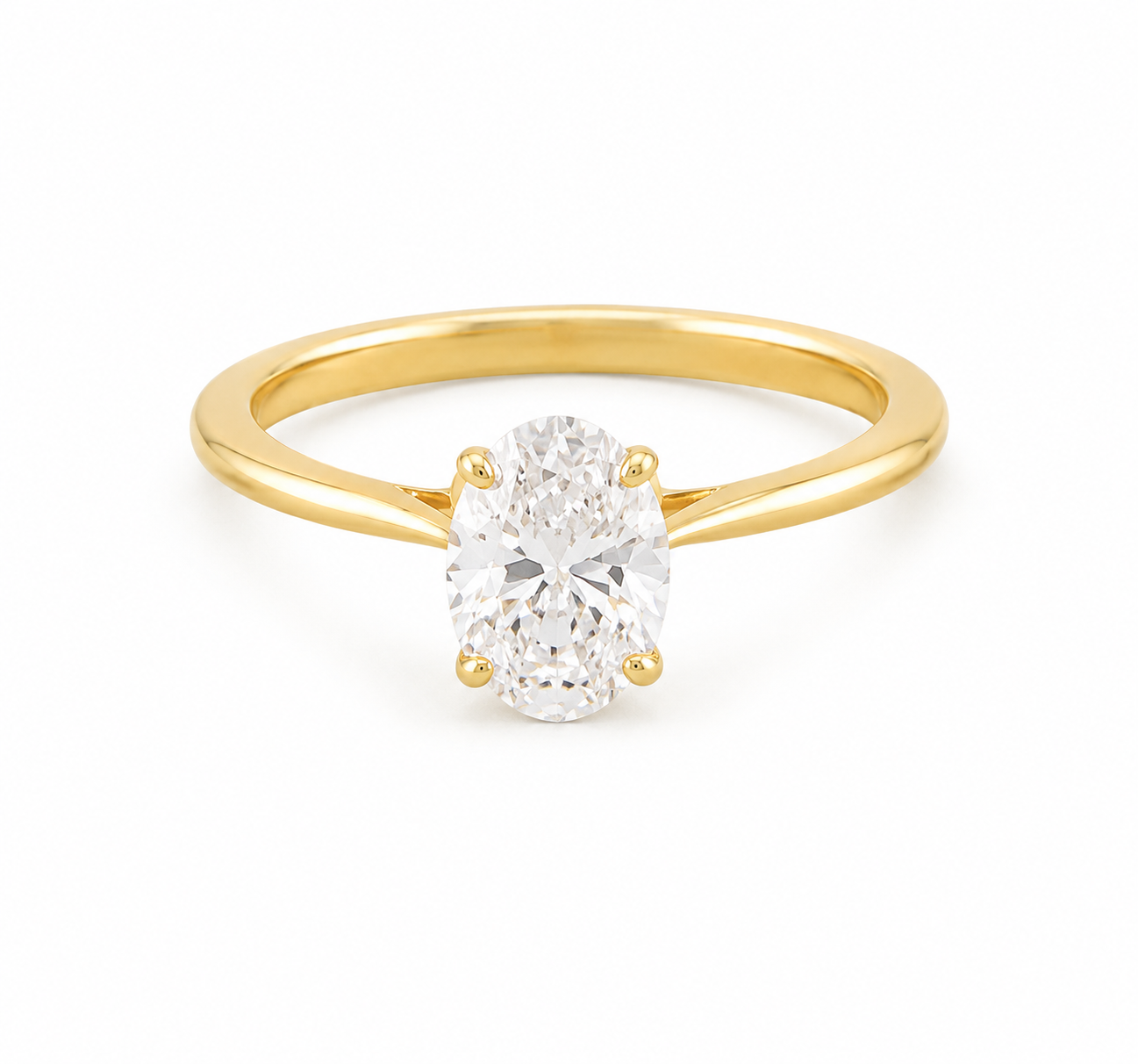 Oval Diamond Solitaire Ring