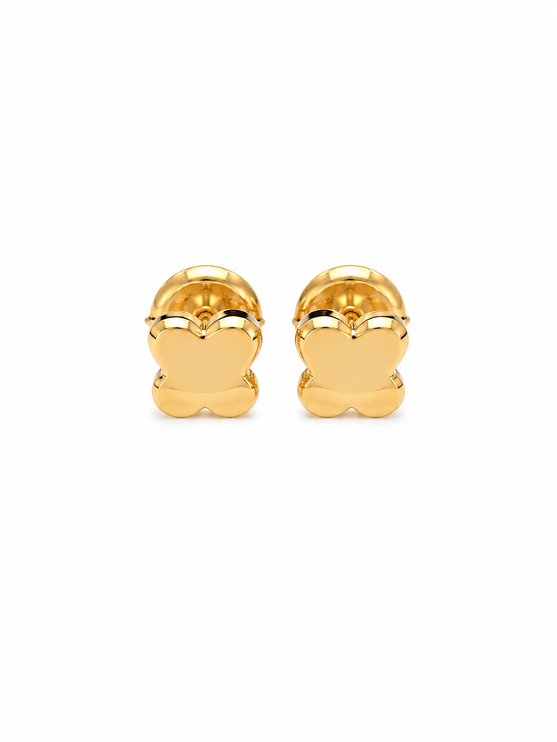 Gold Trevol Stud Earrings