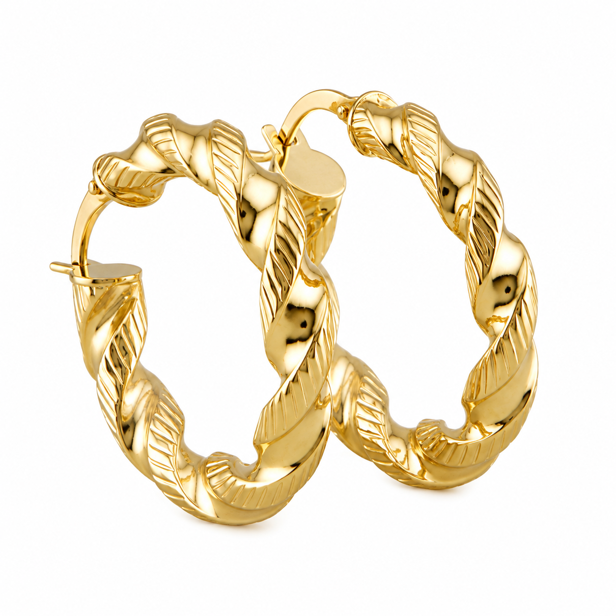 Fancy Twisted Hoops Earrings