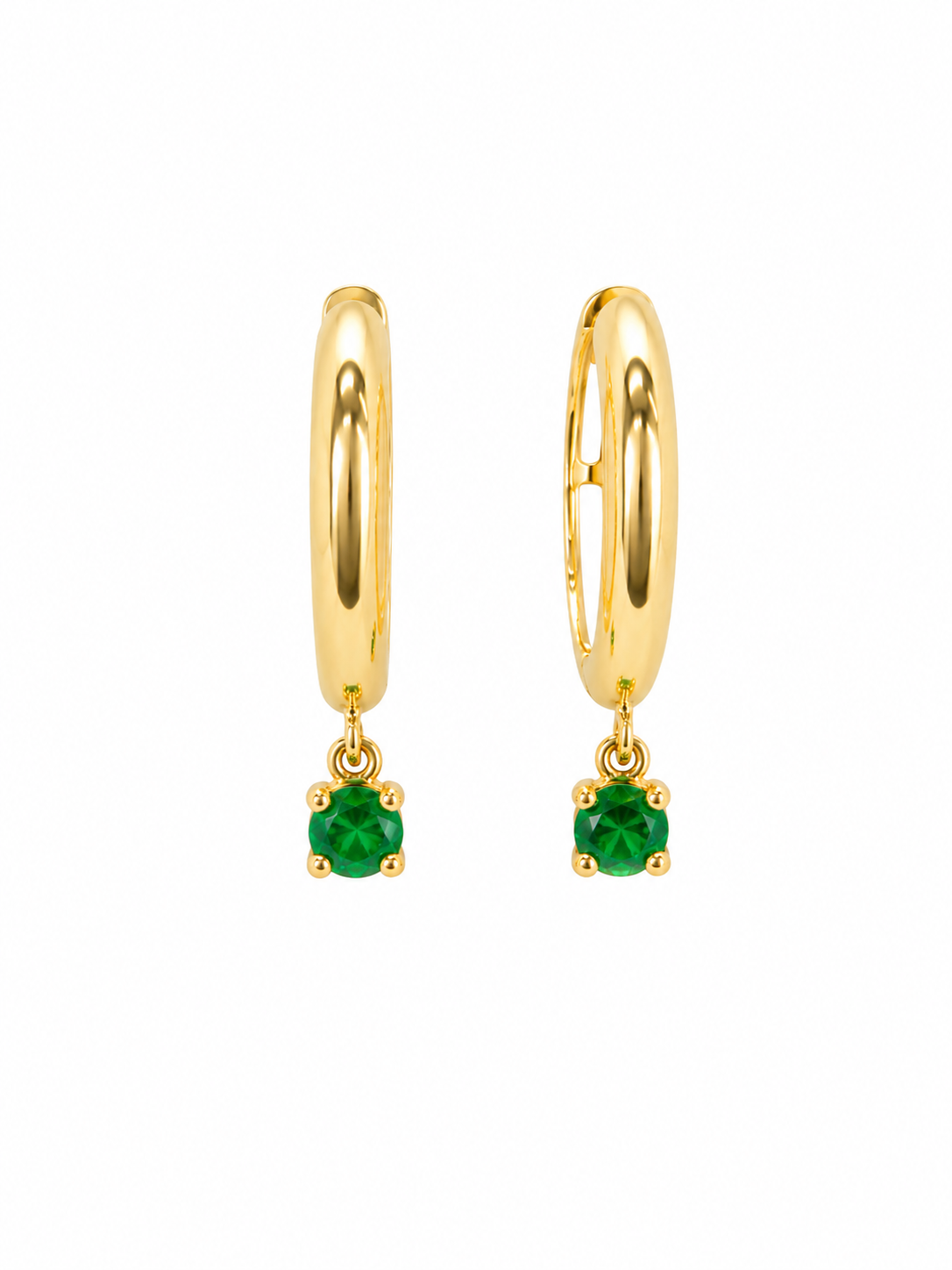 Emerald Huggie Earrings