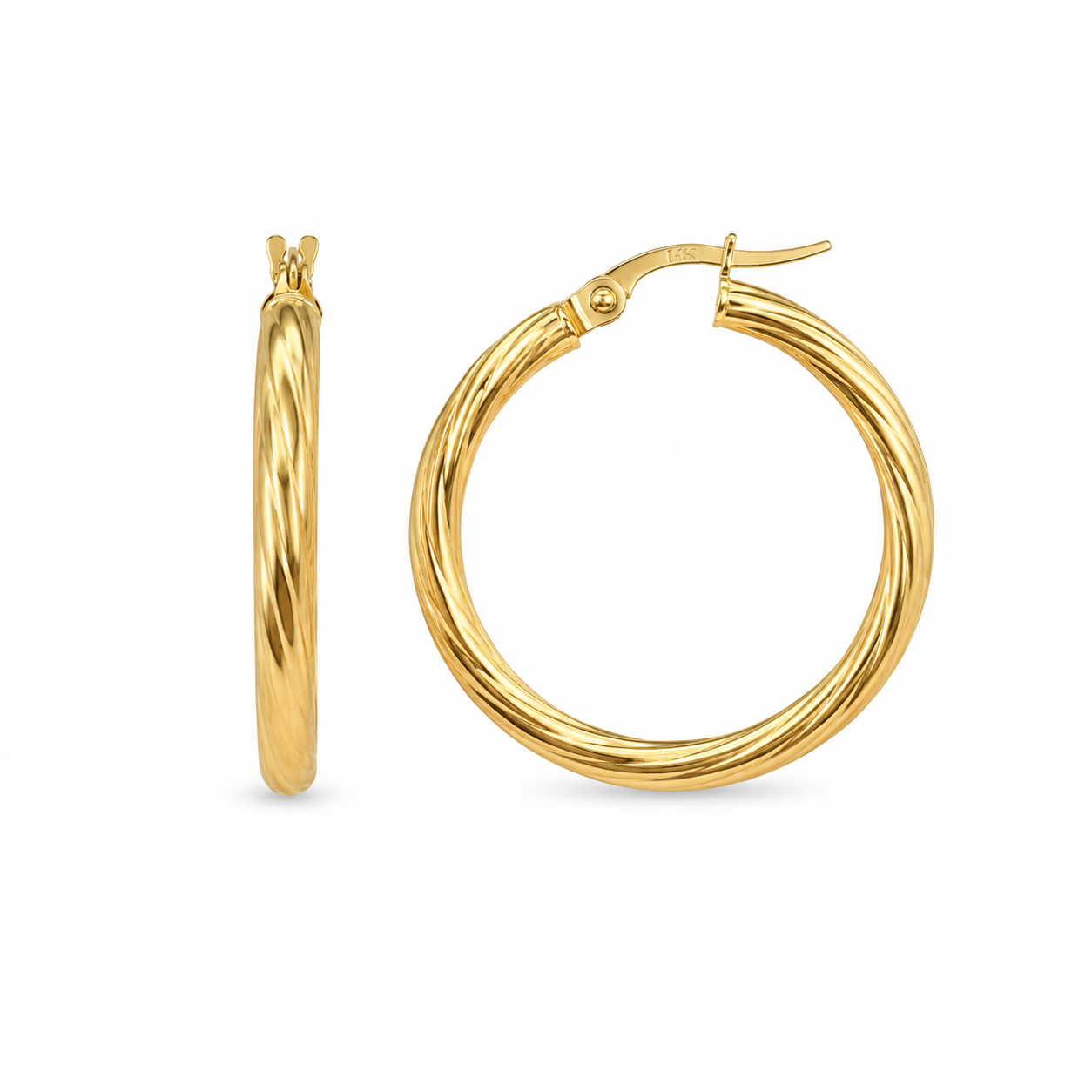 Twisted Hoops Earrings 14k