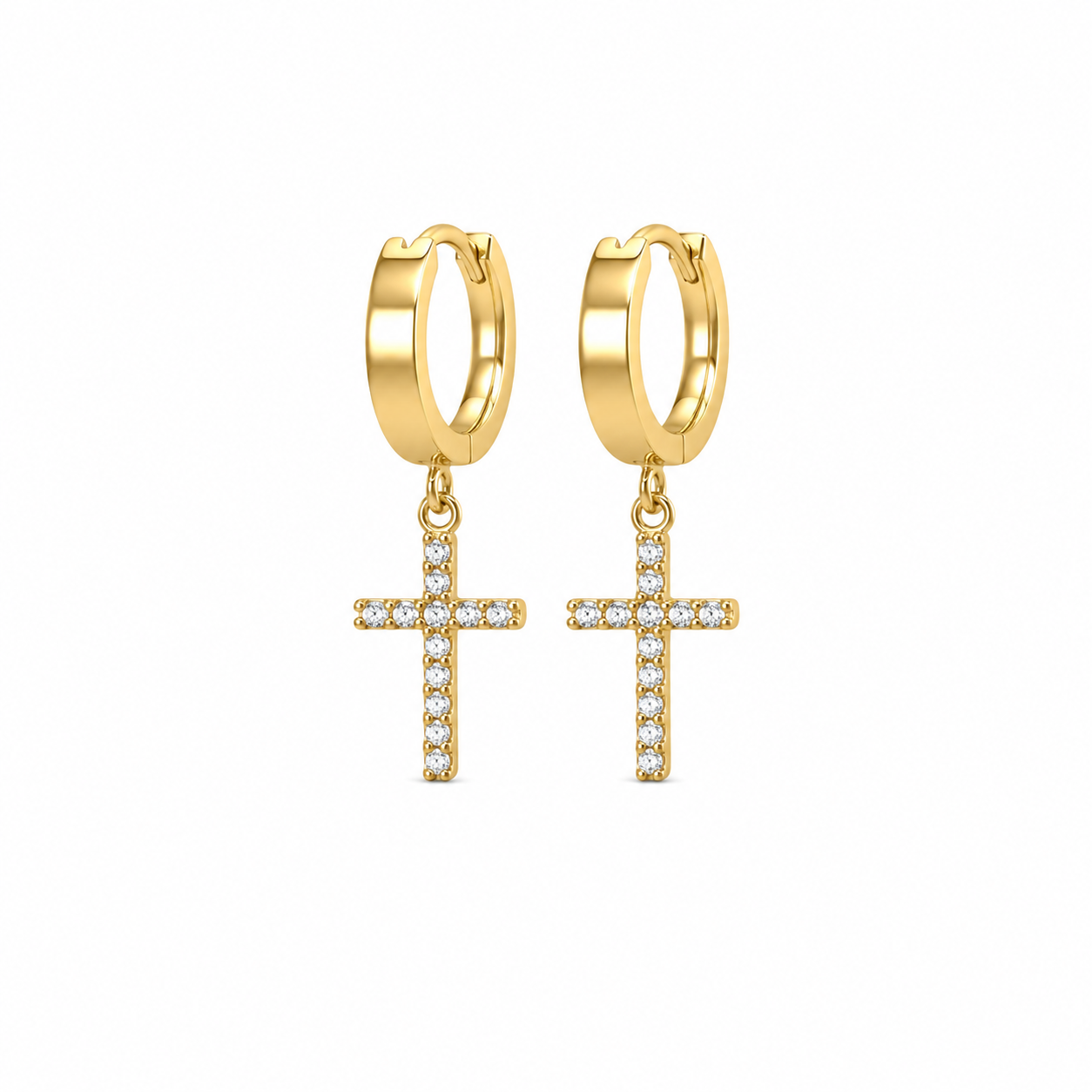 Cross Hoops Earrings