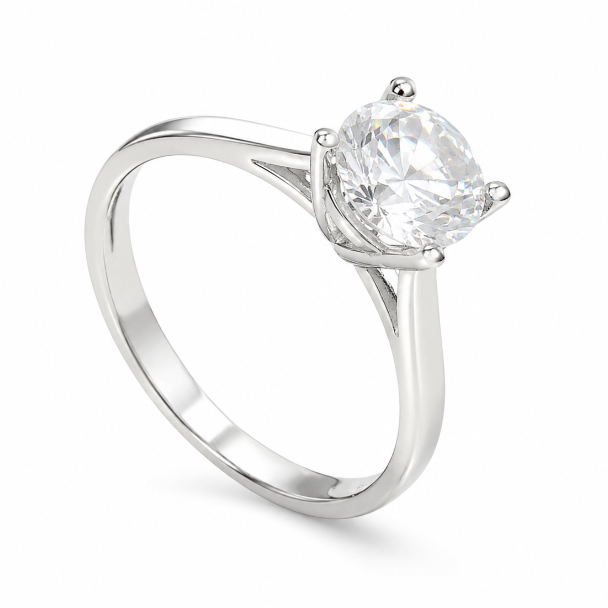 Solitaire White Ring