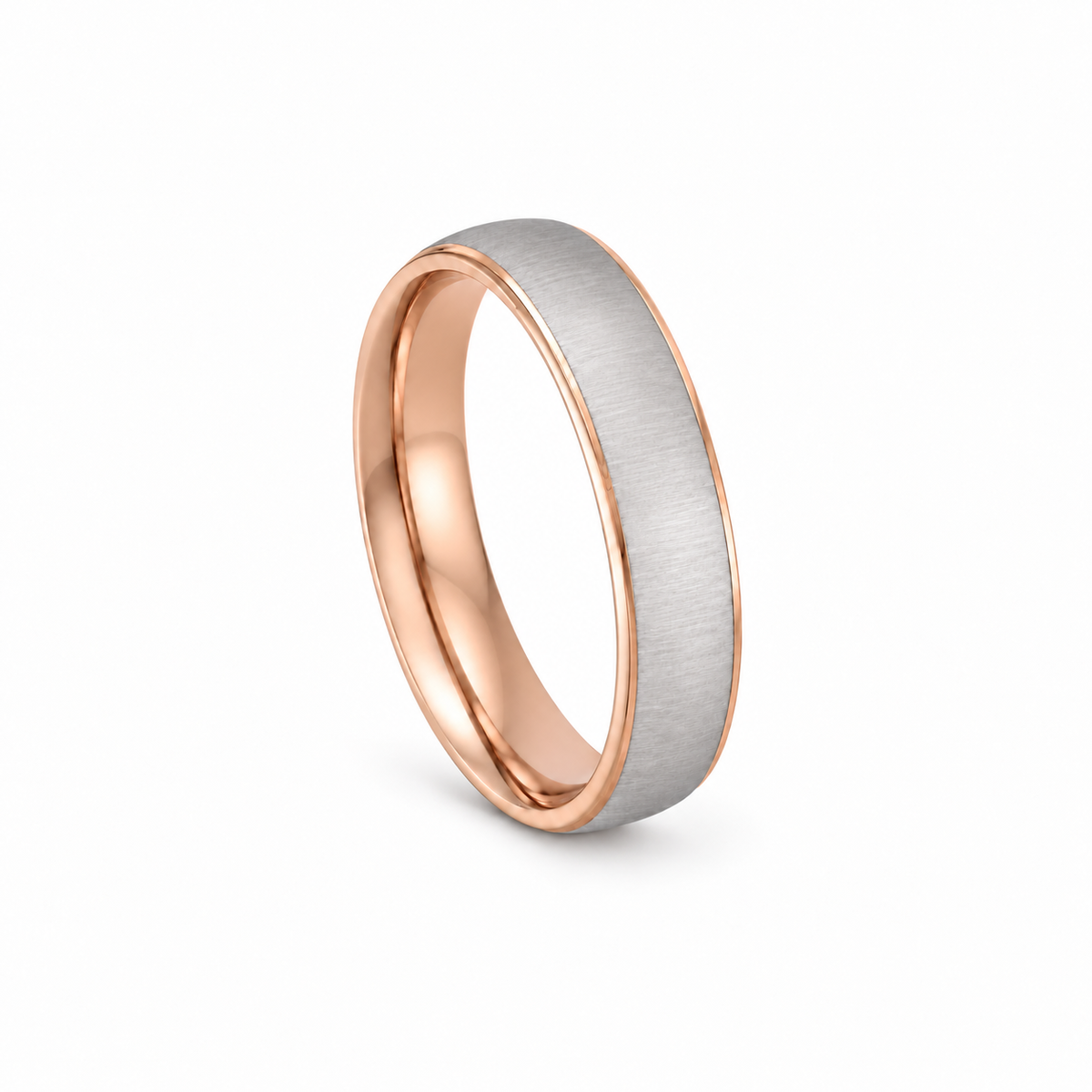White & Rose Wearing Band 14k