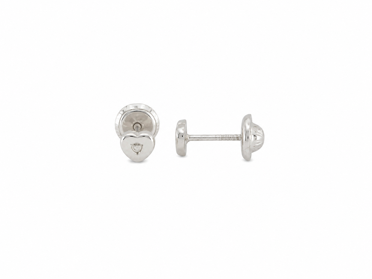 Diamond Heart Stud Earrings
