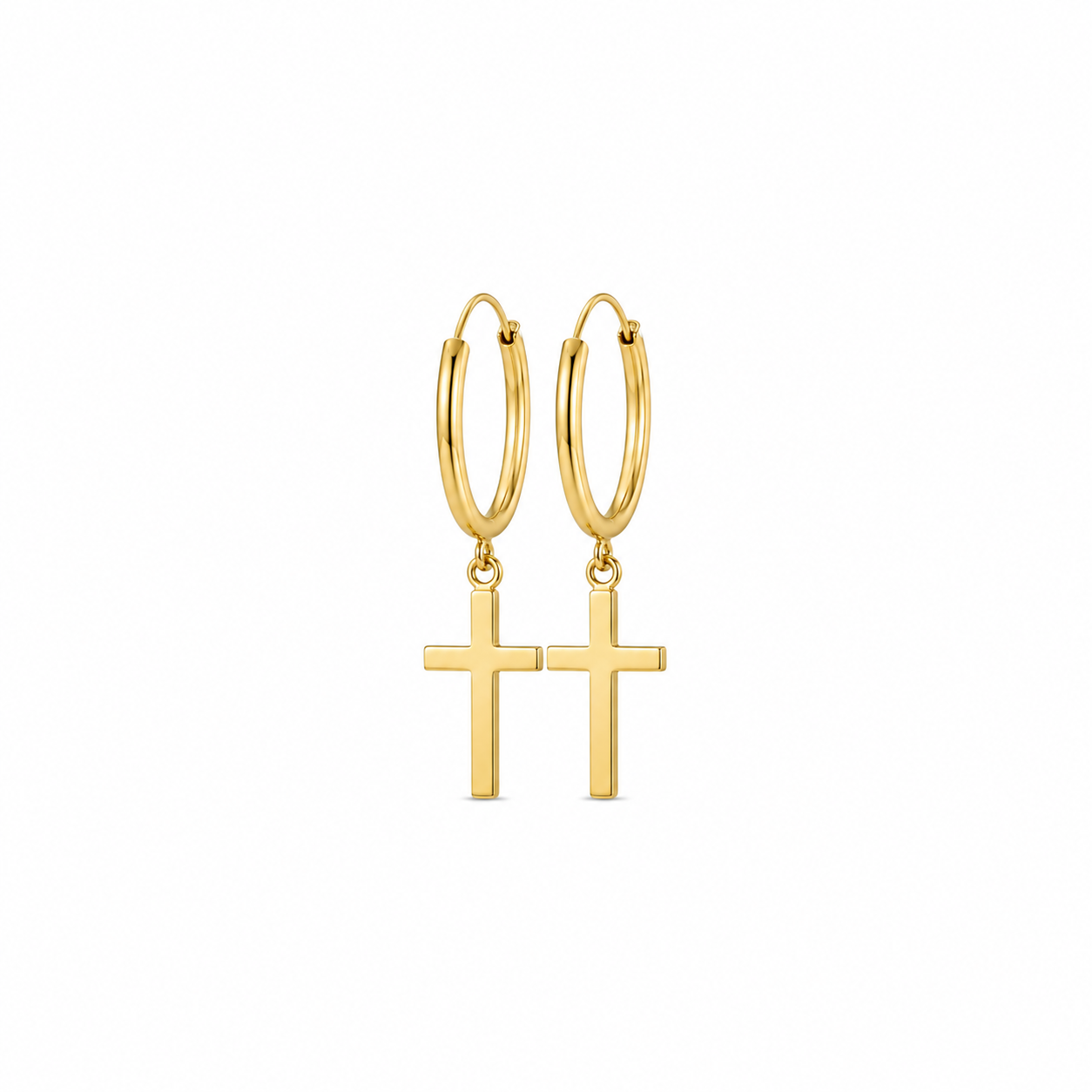 Cross Hoops Earrings