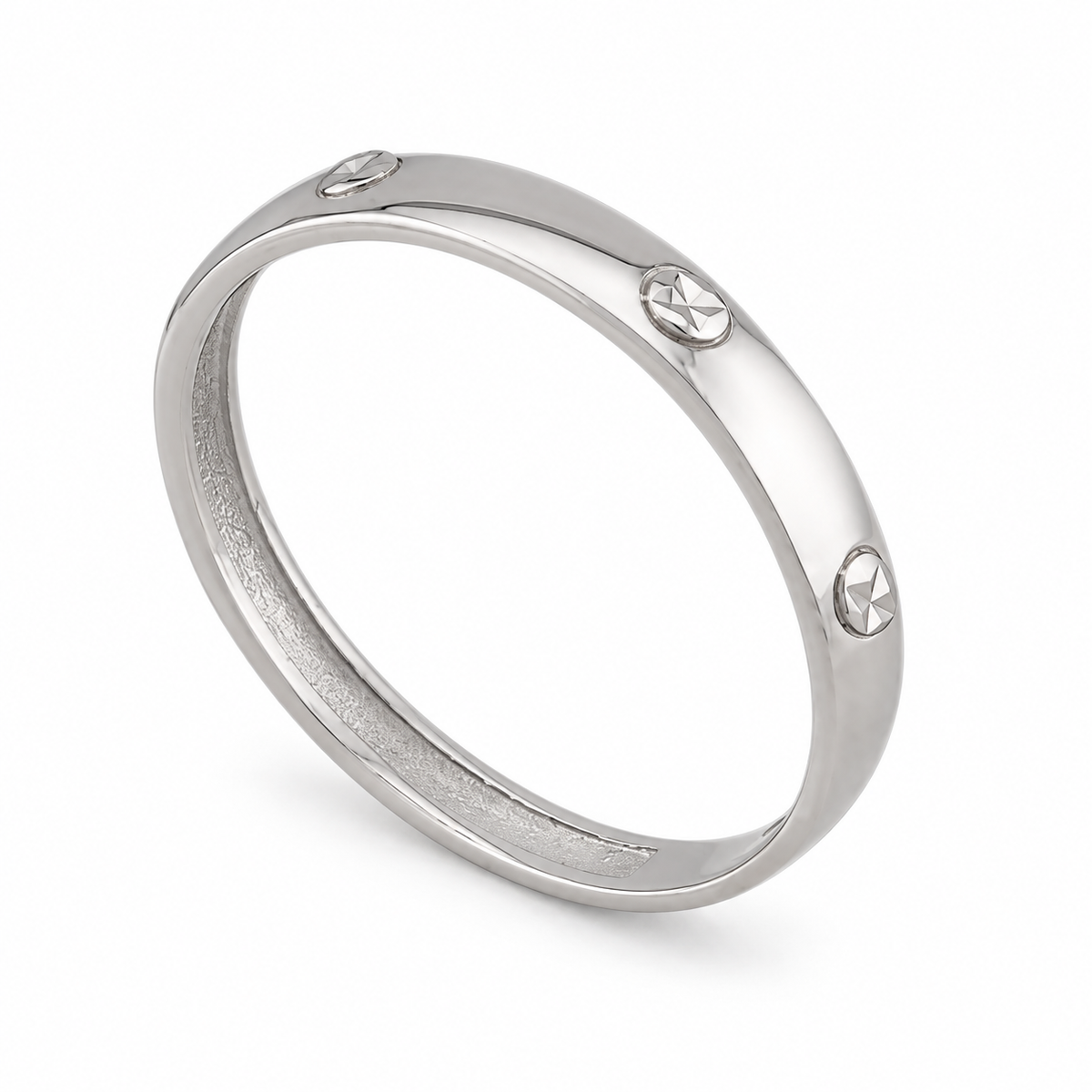 White Gold Band 18k
