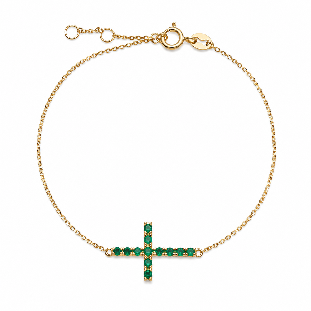 Emerald Cross Bracelet