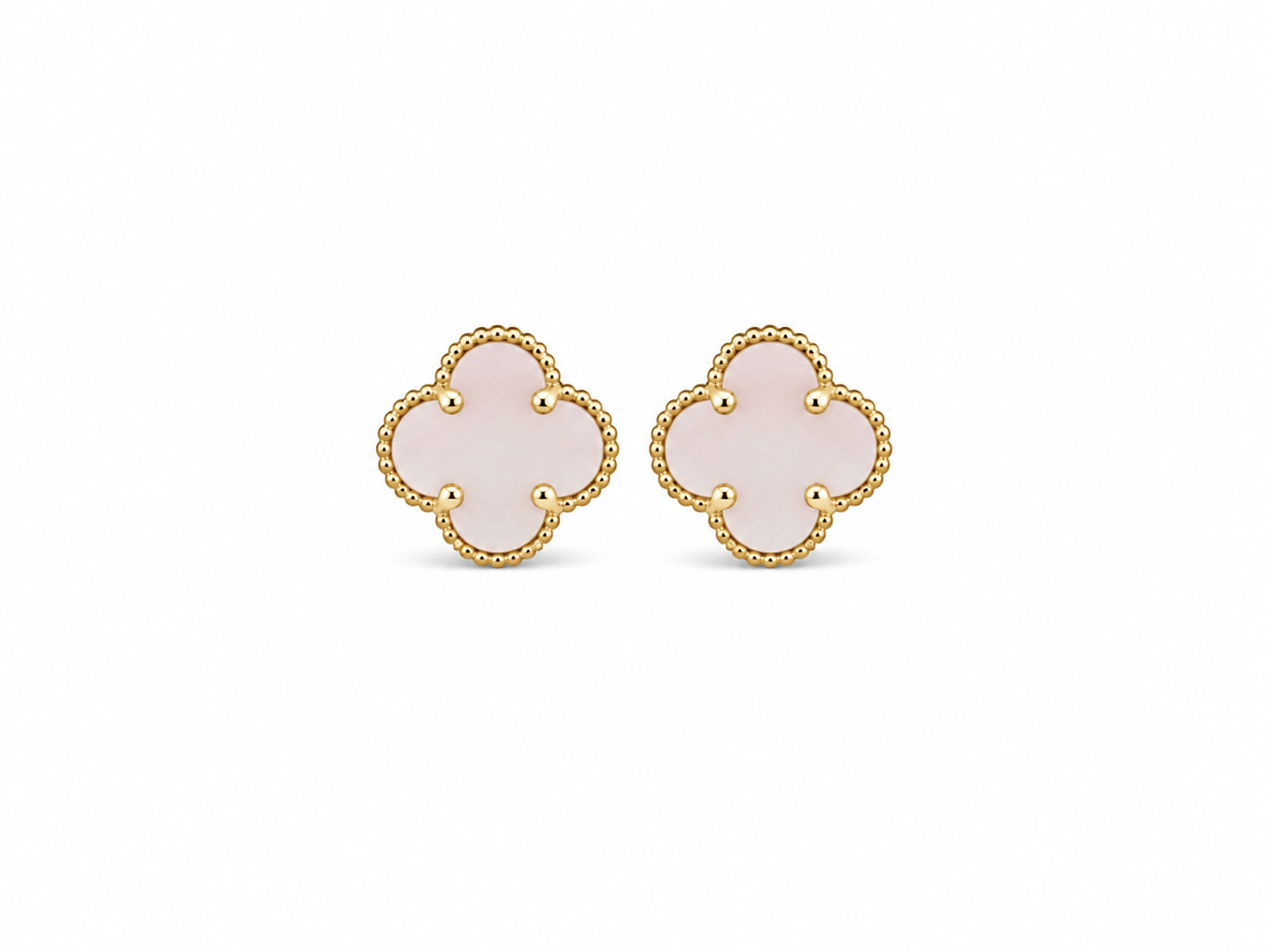 White Trevol Stud Earrings