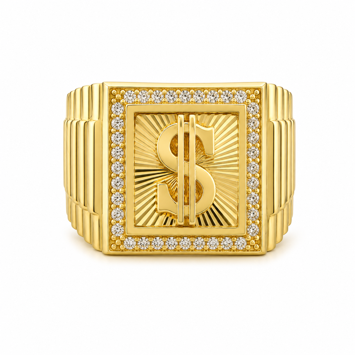Fancy Dollar Men Ring 18k