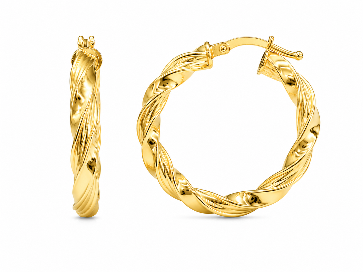 Fancy Twisted Hoops Earrings