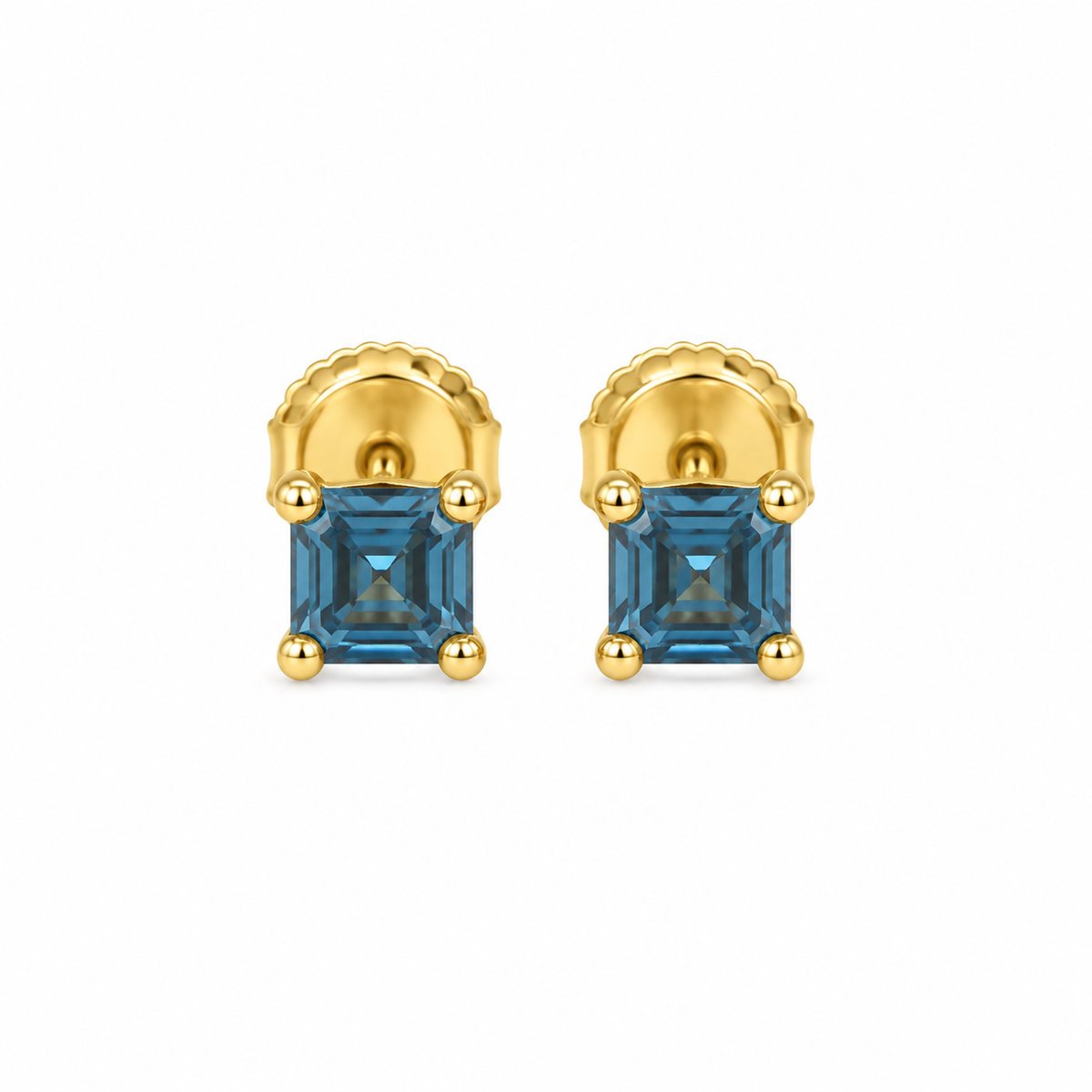 London Blue Stone Stud Earrings