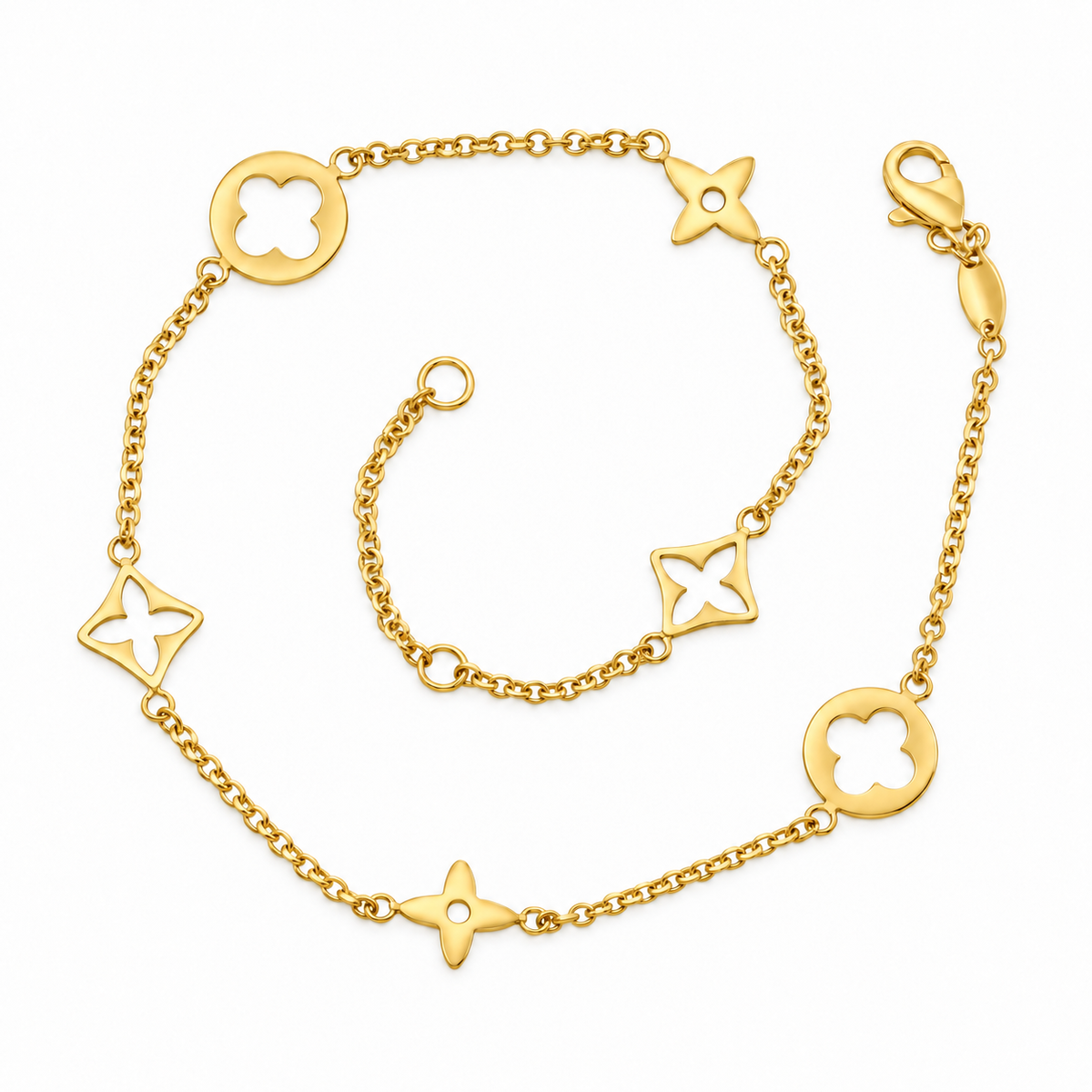 Three Colors Gold Anklet